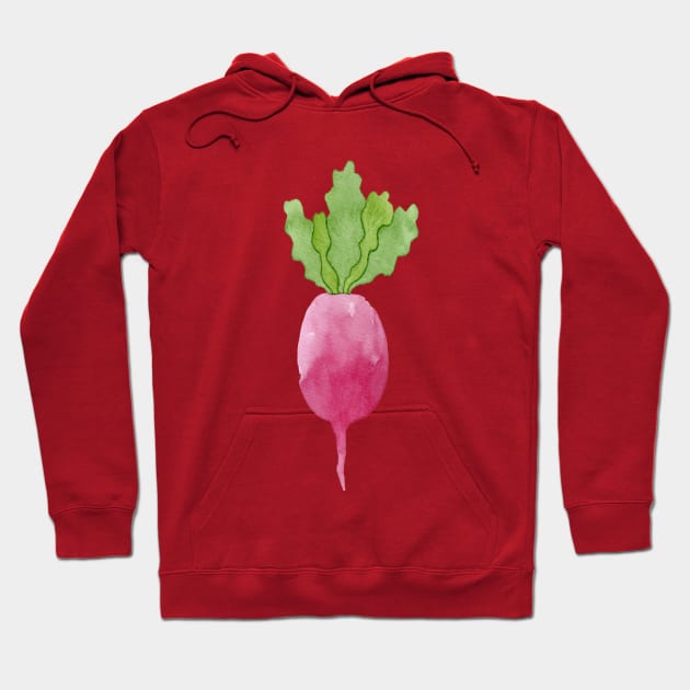 Cute and ripe watercolor beetroot Hoodie by vadimfromm